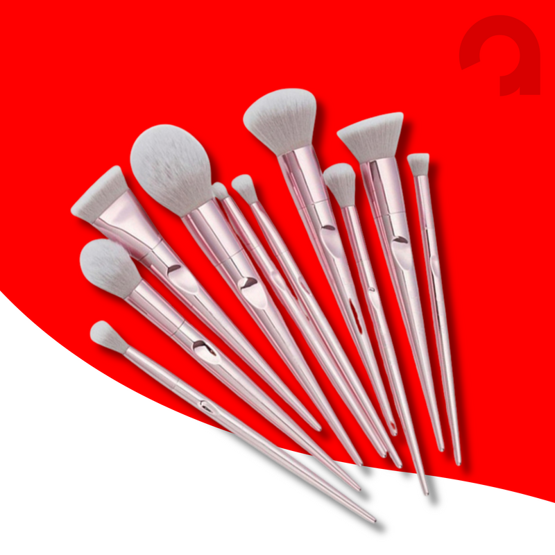 Kit BeautyBrush™ – Conjunto de 10 Pincéis de Maquiagem