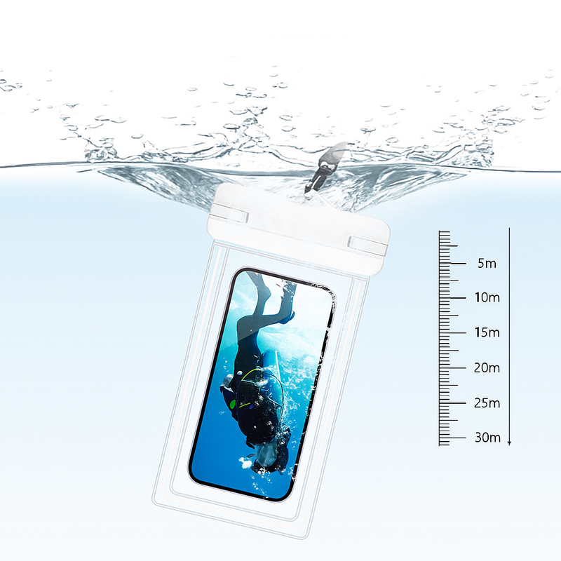 AquaShield Glow™ – Capa Impermeável Transparente para Filmagens Subaquáticas