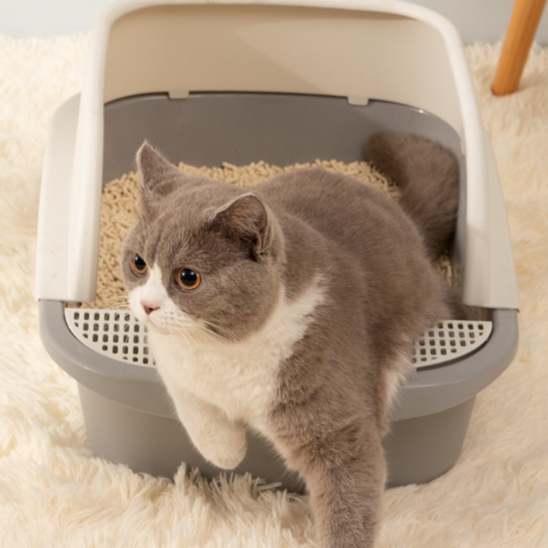 KittyBox™ - Caixa de Areia Semi-Fechada para Gatos