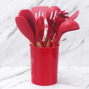 ChefWood Set™ – Conjunto de Utensílios de Silicone com Cabo de Madeira (11 Peças)