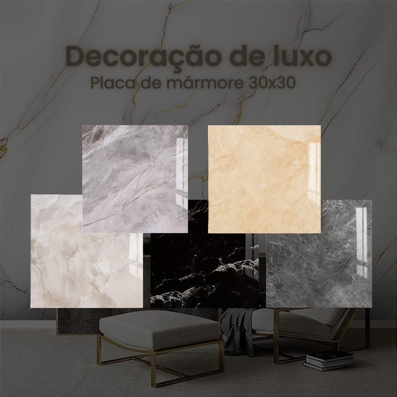 Marbella Mármore™ - Placas adesivas com acabamento de mármore luxuoso - COMPRE 10 LEVE 30 - Frete grátis