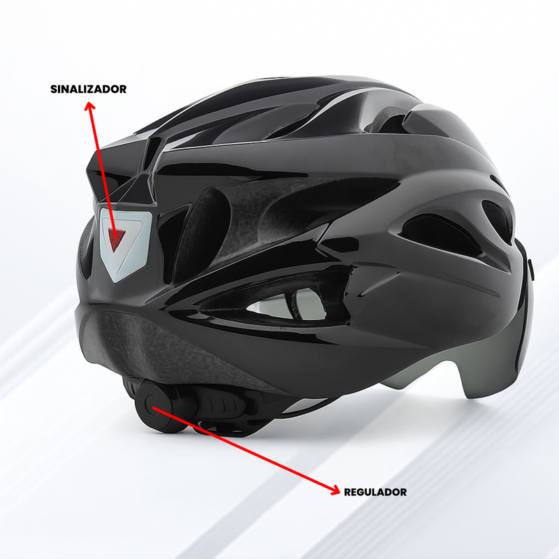RoadShield Pro 2 em 1™ - Capacete de Ciclismo com Óculos Magnéticos Integrados