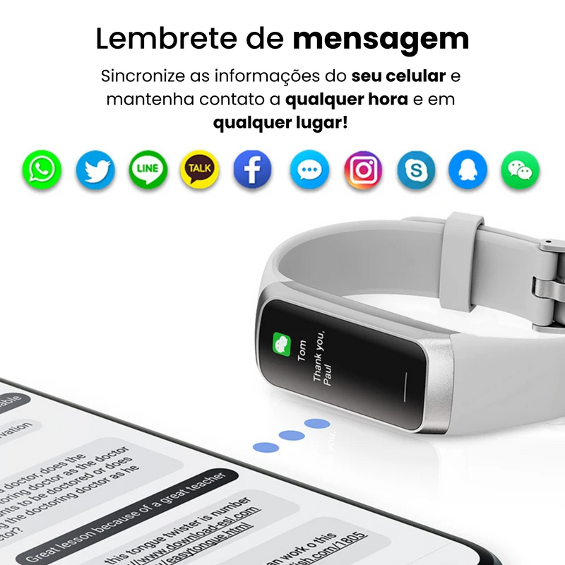 Lige FitWatch™ – Smartwatch Esportivo com Monitoramento de Saúde 24h
