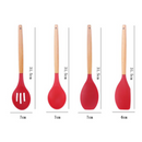 ChefWood Set™ – Conjunto de Utensílios de Silicone com Cabo de Madeira (11 Peças)