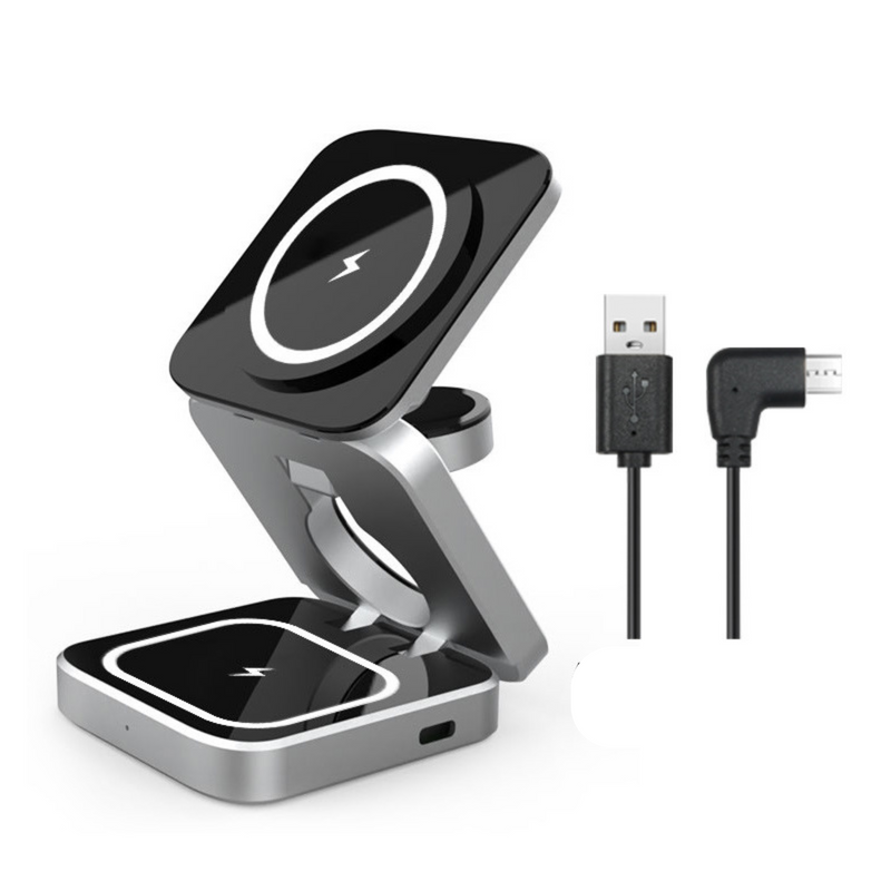 MagCharge carregador 3 em 1™ – Suporte de Carregamento Sem Fio Magnético