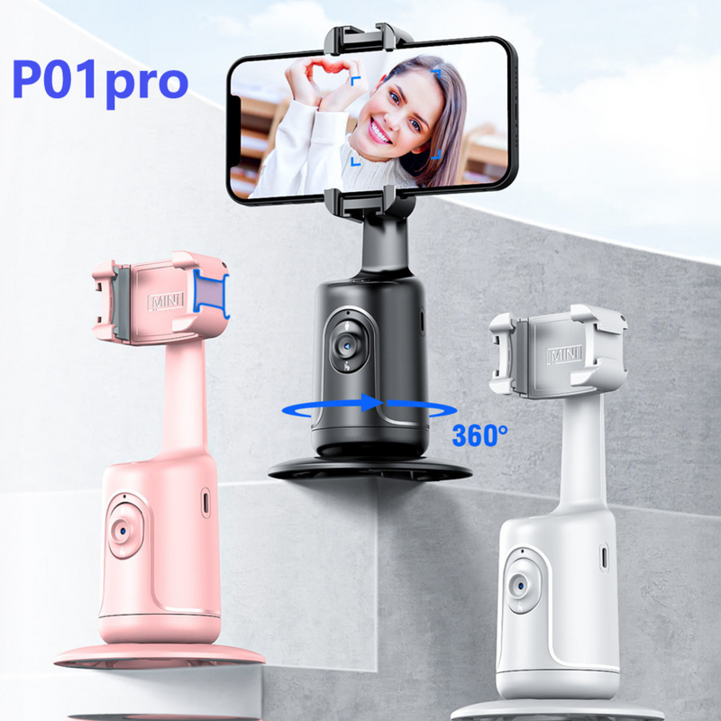 P01 PRO™ – Estabilizador Inteligente 360° com Rastreamento Facial Automático