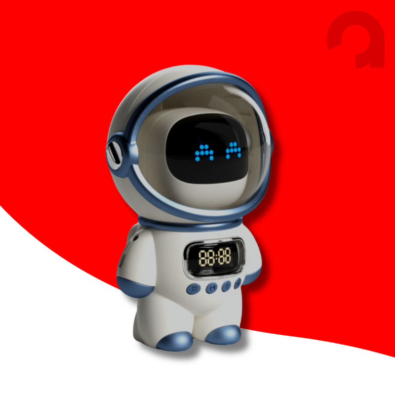 Astronaut AI™ – Alto-falante Bluetooth Inteligente com Despertador e Rádio FM